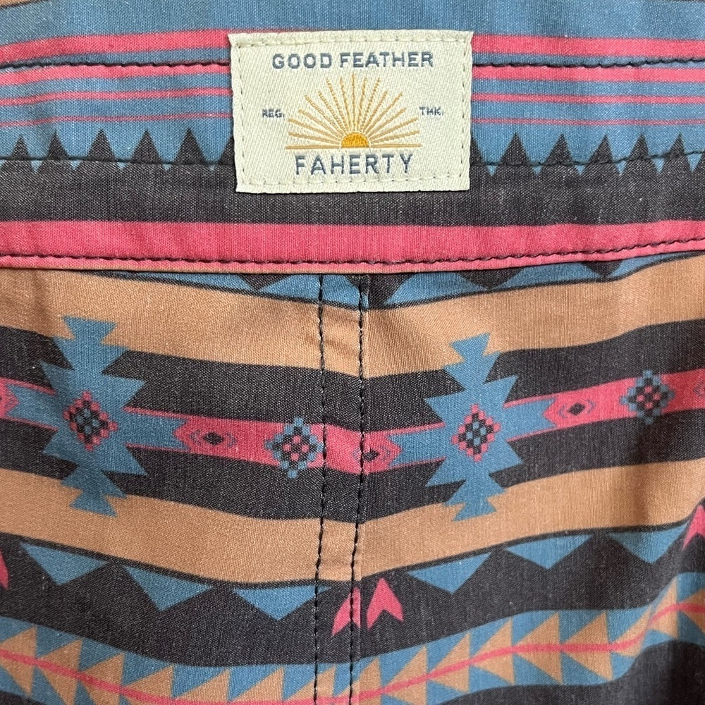 Faherty Doug Good Feather Classic Boardshorts in Fire Sky Size 42 NWT - Picture 4 of 6